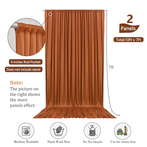 Image of 10 x 7 Feet Bronze Backdrop Curtain for Partie, Background Curtains for Photoshoot, Birthday, Wedding, Halloween, Thanksgiving, Christmas, New Year Party Decorations 5Ft x 7Ft, 2 Panels