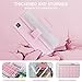 Creahaus 13 inch Art Craft Organizer Storage Box with 3 Layer, Multipurpose Plastic Tool Box with Handle for Sewing, Art Supply, Medicine, Nail, Hair Accessories (Pink)