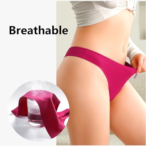 OLIKEME Seamless Thongs for Women Sexy T-Back Underwear Soft Breathable No Show Thongs Stretch Thong Panties 10 Pack2
