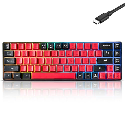 �L���|�[�^�u��60%���J�j�J���t�B�[�����O�Q�[���L�[�{�[�h�ARGB LED�o�b�N���C�g�R���p�N�g68�L�[�~�j�L���I�t�B�X�L�[�{�[�h�AWindows���b�v�g�b�v�APC�AMac�Q�[�}�[�A�^�C�s�X�g�A�o�����s�p - ���b�h�ƃu���b�N