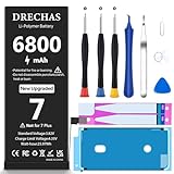 DRECHAS [6800mAh Battery for iPhone 7, 2025 New Upgraded High Capacity 0 Cycle Li-Polymer Replacement Battery for iPhone 7G Models A1660, A1778, A1779 with Complete Professional Repair Tool Kit