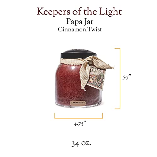 A Cheerful Giver — Cinnamon Twist - 34Oz Papa Scented Candle Jar With Lid - Keepers Of The Light - 155 Hours Of Burn Time, Gift For Women, Red #TOP1