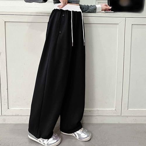 Girls Sweatpants Straight Wide Leg Open Bottom Casual Pants Elastic Waist Workout Athletic Joggers Pocket Sweat Pants4