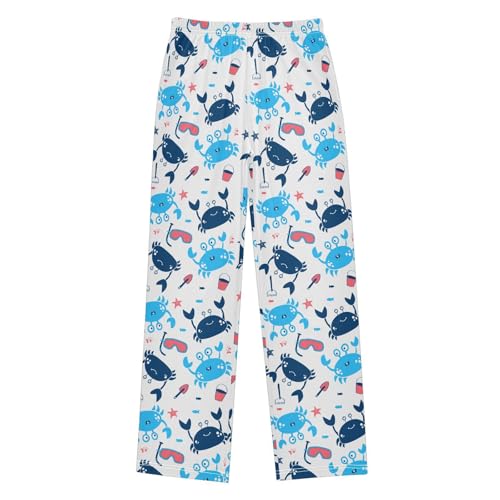 Boys' Pants Cute Crab Sea Animal Pattern Long Bottoms Jogger Pants Elastic Waist Trousers with Pockets S-XL