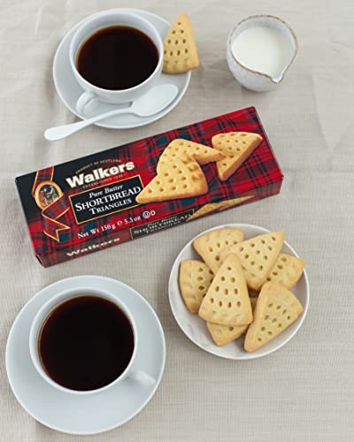 Image of Walkers Butter Shortbread Biscuits Triangles | Classic Scottish Shortbread Cookies | Eggless, No Added Preservatives, No Artificial Colors or Flavours, 5.3 oz / 150g