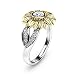 DALARAN Cubic Zirconia Rings for Women Sunflower Eternity Band for Girls Fashion Ring Size 7