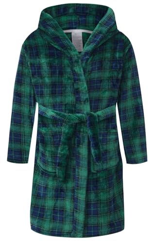 Image of Girls Fleece Robe Boys Hooded Bathrobe Soft Flannel Robe For Kids