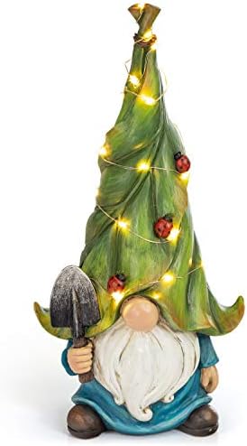 VP Home Whimsical Garden Gnomes Lawn Gnome with Solar Light Great Addition for Your Garden Solar Powered Garden Gnome Christmas Decorations Gifts for Outside Patio Lawn