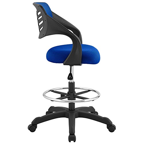 Image of Modway Thrive Drafting Chair - Tall Office Chair for Adjustable Standing Desks in Blue