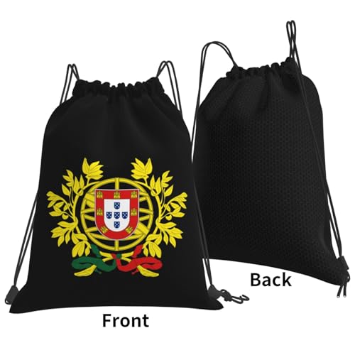 Coat of Arms of Portugal Drawstring Backpack Bag Sport Gym Sackpack for Men Women3
