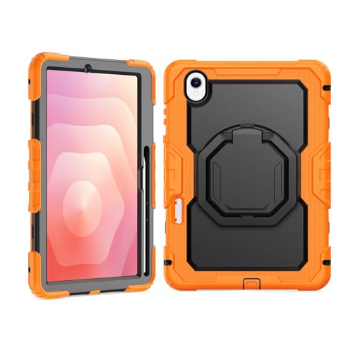 Coque Samsung Galaxy Tab S11 5G orange antichoc robuste avec protège-écran et bandoulière
