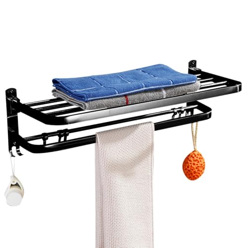 Porte-serviettes pliable pour optimiser l'espace et le séchage dans une petite douche