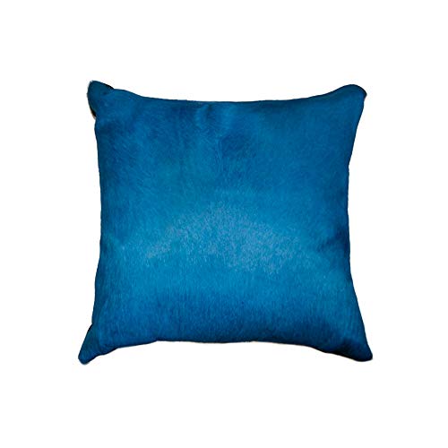 Almohada de microsuede 18 x 18 x 5 azul cuadrada
