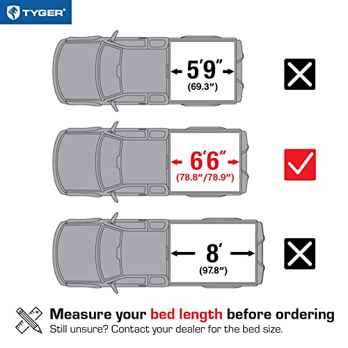 image for Tyger Auto T1 Soft Roll Up Truck Bed Tonneau Cover Compatible with 201