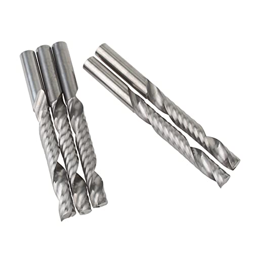 BERWENNY 5pcs 6/42MM Single-Flute CNC Milling Tools Engraving End Milling Cutters Wood Carving Bit Drill Compatible with Acrylic
