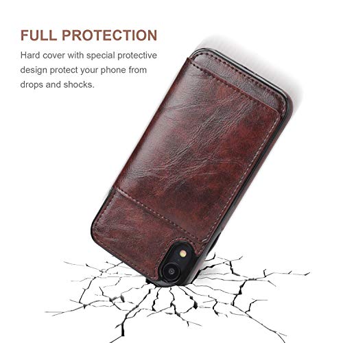 Kihuwey Iphone Xr Wallet Case Credit Card Holder, Premium Leather Kickstand Durable Shockproof Protective Cover Iphone Xr 6.1 Inch(Brown) #TOP5