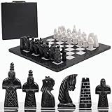 RADICALn Checkers Board Game 15 Inches White and Green Onyx Handmade Marble Coffee Time 2 Player Tournament Checker Set - Non Wooden Non Cribbage Non Chess Set - Portable Table Draughts Sets