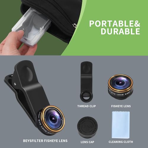 Lente ojo de pez para smartphone Android e iPhone 15 con clip de 235 grados 7