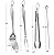 BBQ Set Grilling Tool Set, Heavy Duty, Spetula Fork Tong and 2 Skewers. (5 Piece.)