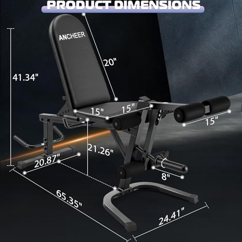 Image of ANCHEER Leg Extension and Curl Machine, 880LBS Seated Leg Extension and Lying Leg Curl Machine, Adjustable Lower Body Workout Equipment for Home Gym Compatible with 1'' and 2'' Weight Plates