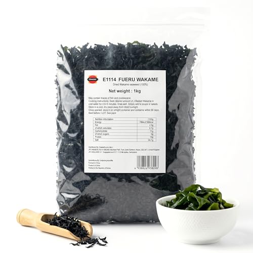 1kg Dried Wakame Seaweed - Ready in 3 Minutes | Resealable Bulk Pack for Miso Soup Ramen & Salads | Vegan Friendly Home Cooking&Catering