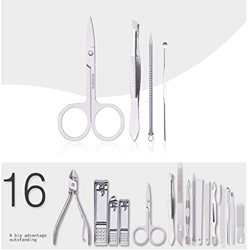 Nagelset 16pcs Nagelknipser Set Pedicure Kit Edelstahl-Nagel-Scherer-Set, Profi-Nagelschere Grooming Kit Maniküre, Ideal… – Bild 6