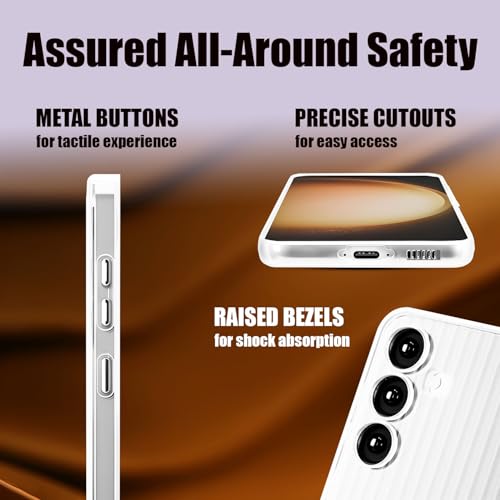 Image of AIBEX Protective Back Case Cover Compatible for Samsung S23| Camera & Body Protection| Shockproof,Scratch Resistant| Mag-Saf Wireless Charging Support - White