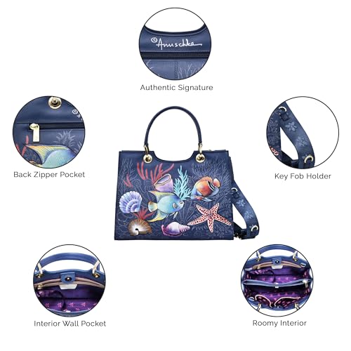 Image of Anuschka Women's Original Hand-Painted Genuine Leather Medium Satchel