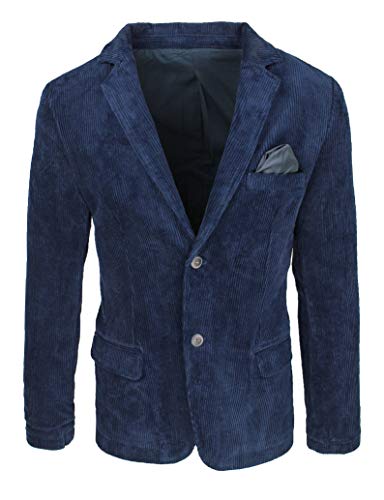 Veste Homme Couturière Velours Slim Fit Blazer Hiver Bleu M Chic