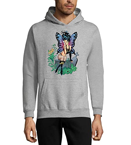 Sweat à capuche gothique gris pour affronter le froid avec style mystique