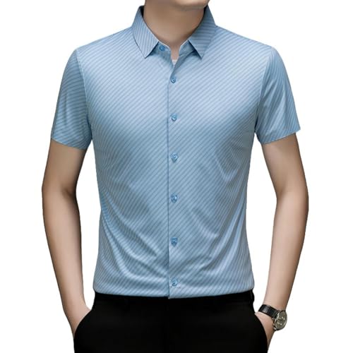 Chemise été homme manches courtes anti-transpiration et plis