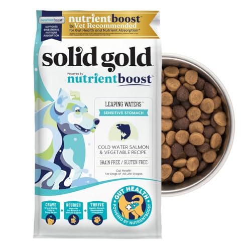 Solid Gold Salmon Dog Food for Sensitive Stomachs – Grain Free & Gluten Free Kibble w/Probiotics...