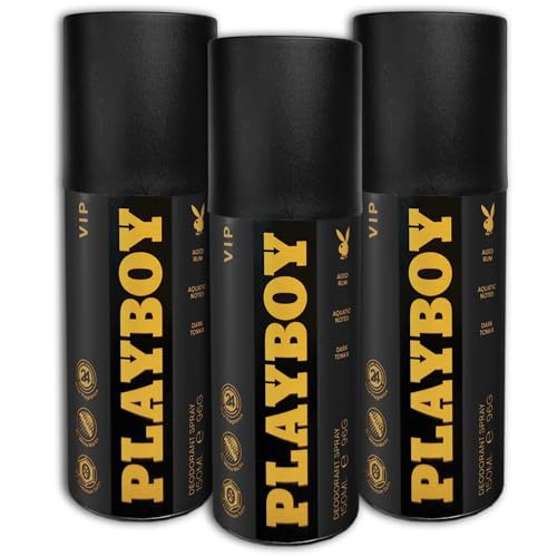 Playboy Men VIP - Desodorante en spray (3 unidades, 150 ml)