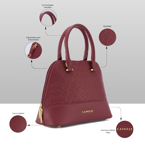 Image of Caprese Rain Small Satchel Bag with Adjustable & Detachable Strap | Versatile Shoulder, Crossbody & Handheld Bag with Multiple Compartments for Work, Travel, and Everyday Use