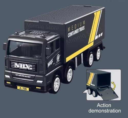 Image of Transport Carrier Container Trucks Simulation Die Cast Model Friction Powered with Push and go Action Figure Toy Truck for Kids Boy Girl Gift Toy (Pack of 4, Multicolor)
