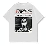 Boxing News Mike Tee, Unisex Vintage Y2K Oversized Graphic T-Shirt, Streetwear Grunge Style, Relaxed, Retro Aesthetic Medium/White