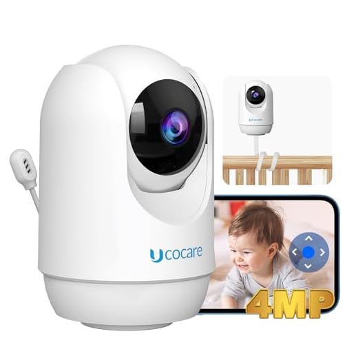 UCOCARE 3MP Camara Vigilancia Bebe Compatible con Alexa, Vigilabebes con Camara, Visión Nocturna Color, Monitor Temperatura Humedad, Detección Sonido, Canciones Cuna, Seguimiento Automático