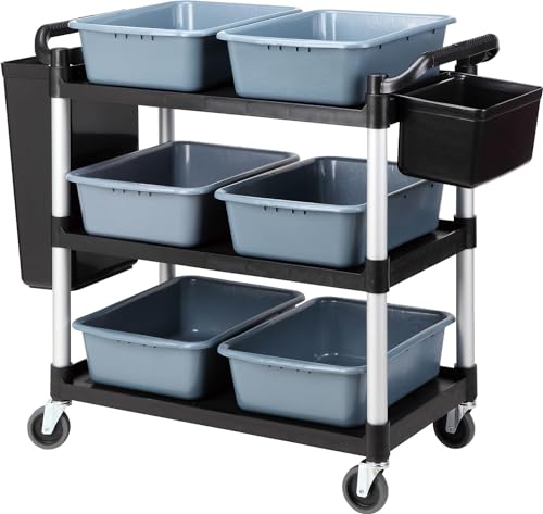 Heavy Duty Gray Plastic Bus Utility Cart