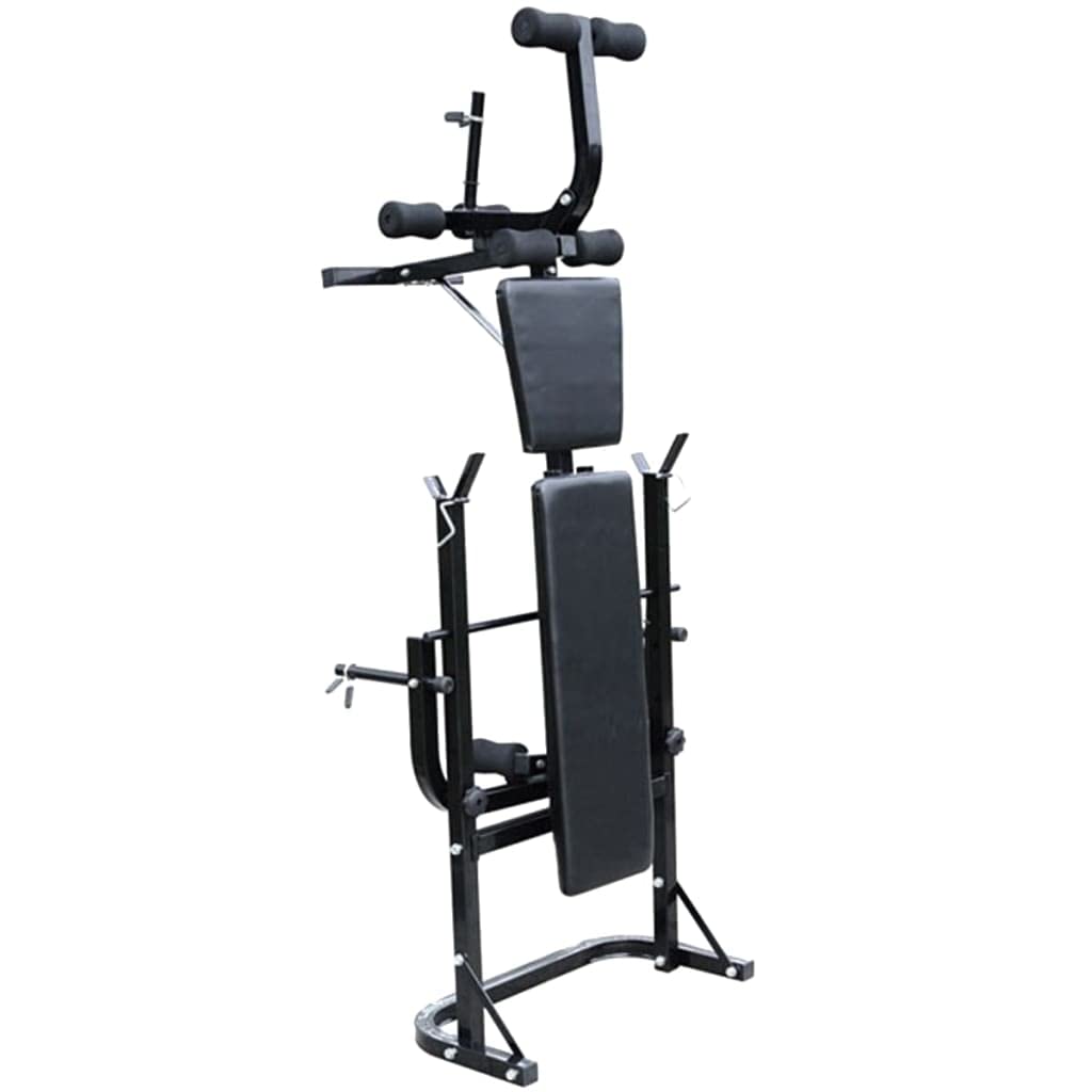 Banco de musculación para ejercicio en casa, oficina, color negro