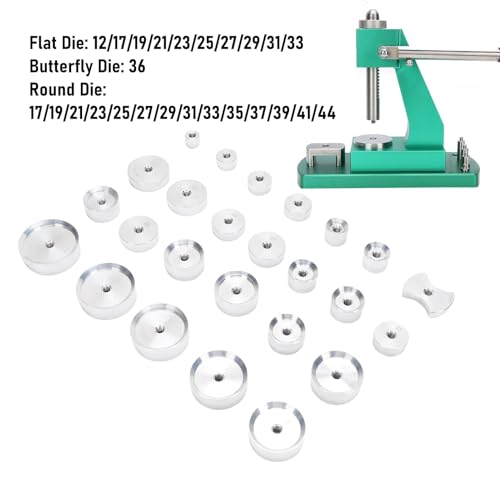 Diydeg Watch Dies Kit, 25pcs Aluminum Watch Pressing Die Set with Flat Round Dies, for Watch Repair Maintenance and Professional Watchmakers3
