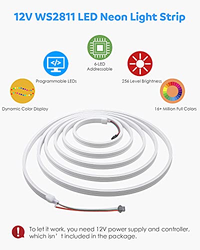 Tira LED Neon RGB Flexible 5M IP65 12V DC WS2811 miniatura 2