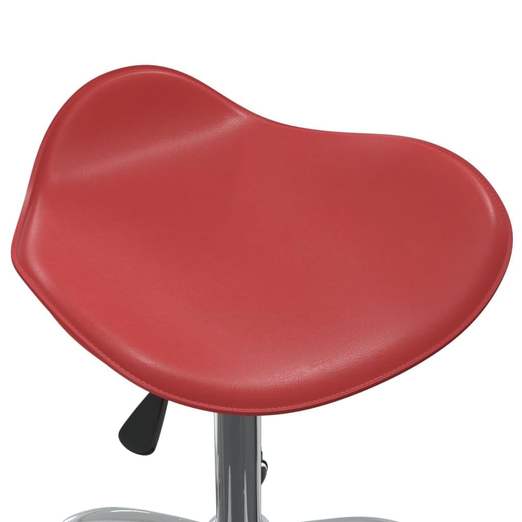 Friseur Rollhocker Weinrot Kunstleder höhenverstellbar drehbar mit Rollen für Salon Kosmetik Studio, professionelles Mobiliar für Herren Damen Kinder