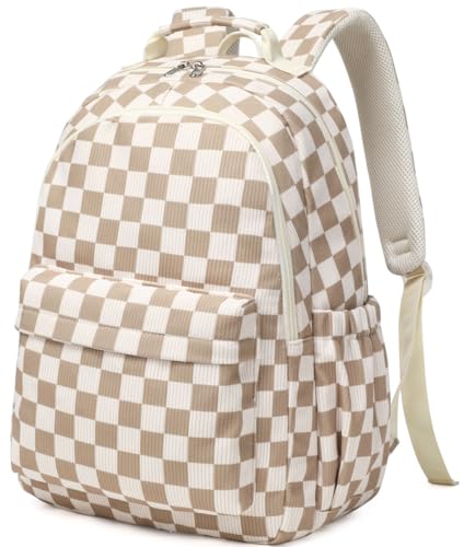 Mochilas escolares juvenis mochila colégio meninas adolescentes veludo para escola universidade estudantes viagens piquenique, Castanho, L