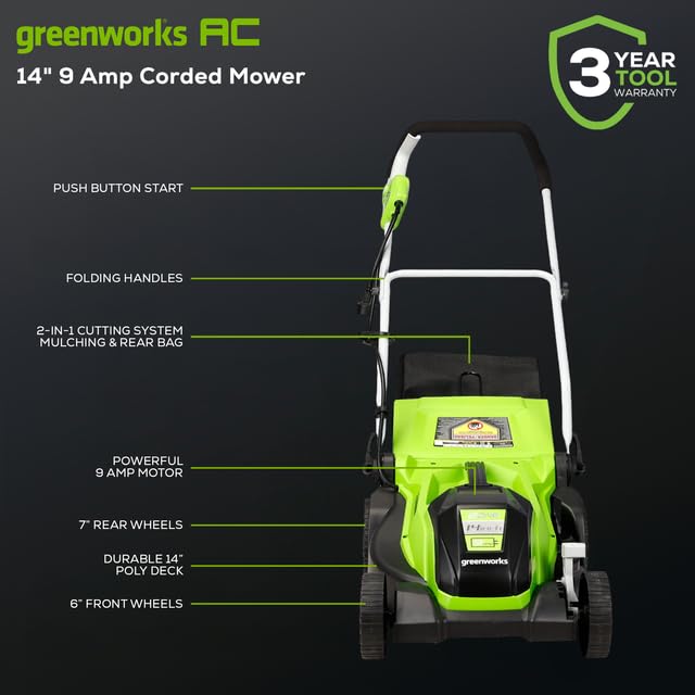 Greenworks 14-Inch MO09B01 Power
