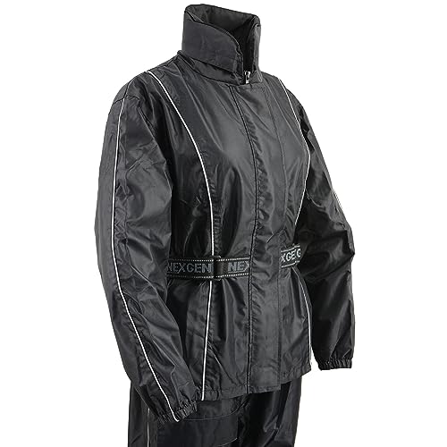 Milwaukee Leather Mens Lightweight Black Water Resistant Oxford Nylon Rain Suit SH22153