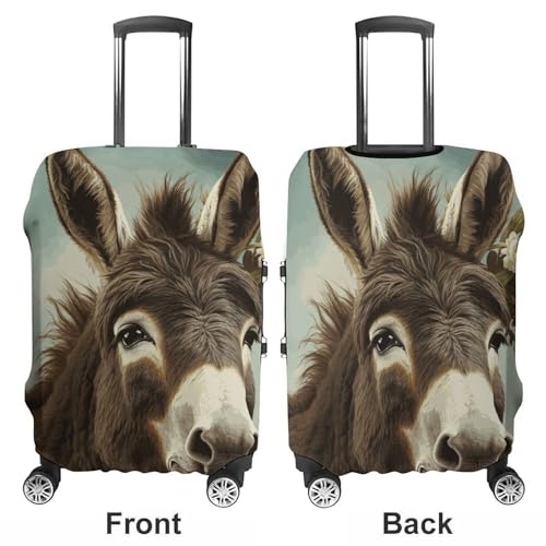 Donkey Animals Printed Luggage Cover Protector, Fits 18-32 Inch Luggage3