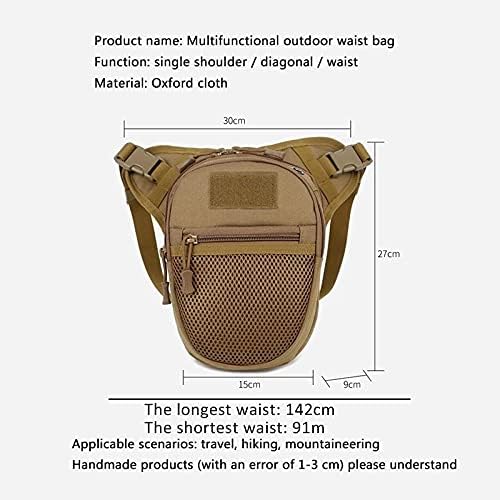 Fanny Pack,Hiking Cycling Leg Bag，Multifunctional Waist Bag, Motorcycle Leg Bag Oxford Drop Leg Bag for Men Hip Bum Belt Fanny Pack Waist Travel Riding Motorcycle Crossbody Shoulder Bags(Brown)