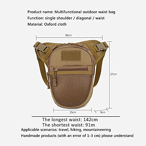 Riñonera Moto Bolso de Pierna a Prueba de Agua a Prueba de Agua para Hombres Hip Bum Big Bell Paquete FANDY Paquete CINA Viaje MACISION MOTICA Cross Cross Bolsos DE Hombros Riñonera (Color : Black)