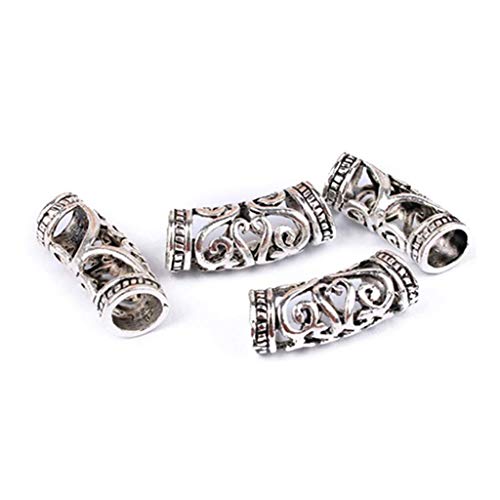 Guotail Haar-Rope Schmuck Viking Dragon Beard Metal Perlen Tube Braided Hair DIY Bulk tibetischen Silver Hair Ring Dekorative Accessoires