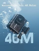 Apexcam Action Cam 4K60FPS 48MP WLAN Sportskamera Unterwasserkamera 40m Wasserdicht 8X Zoom 2.4G Fernbedienung 2x1350mAh Akkus mit Zubehör Halterungs-Set(M80) – Ansicht 5